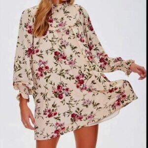 NWT Forever 21 Floral Ivory Baby Doll Dress Size OX Plus